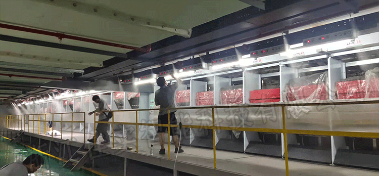 青岛昌润纺丝车间喷雾除臭设备加湿案例3